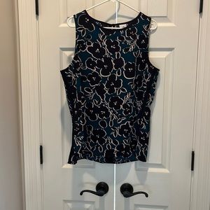 Cabi top size large navy and teal patterns like new condition